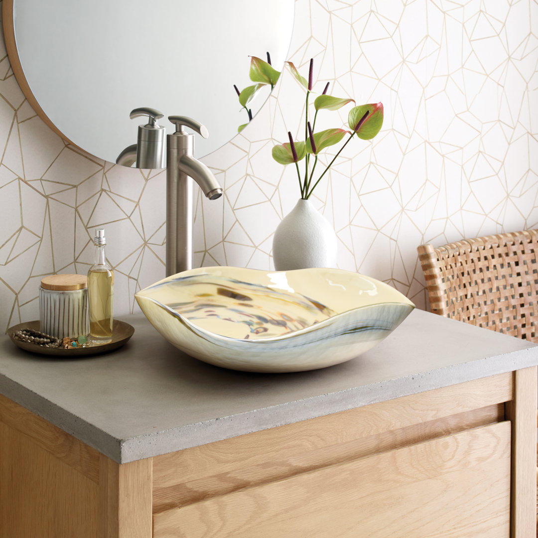 Lido 14.75" Murano Glass Specialty Vessel Bathroom Sink